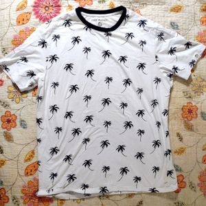 Free Planet Ringer Tropical Palm Tshirt Size Large